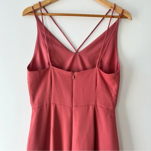 Cooper St Lovine Asymmetrical Ruffle Midi Cocktai Dress Size 10 Faded Rose - Picture 5 of 10